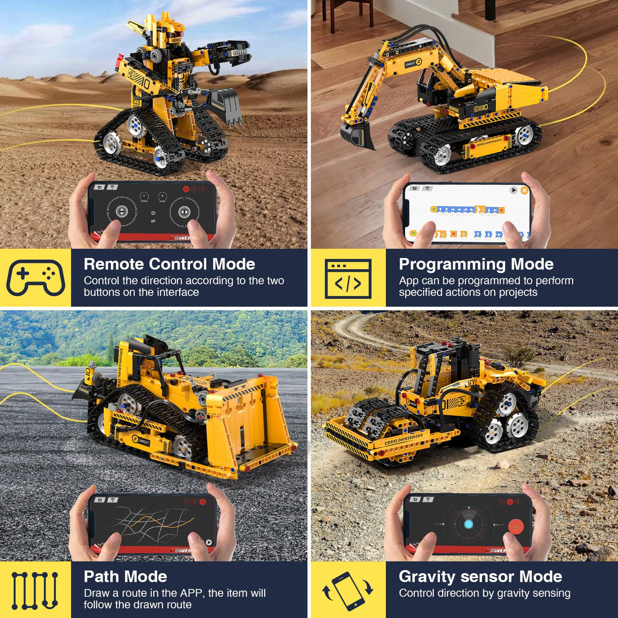 ADUSRIZ 5 in 1 STEM Robot Building Kit, 535 Pcs Remote Control Excavator Science Educational Kit, Technic Coding Robotic Toys Gift for Kids 6 7 8 9 10 11 12+ Years Old Boys Girls ADUSRIZ