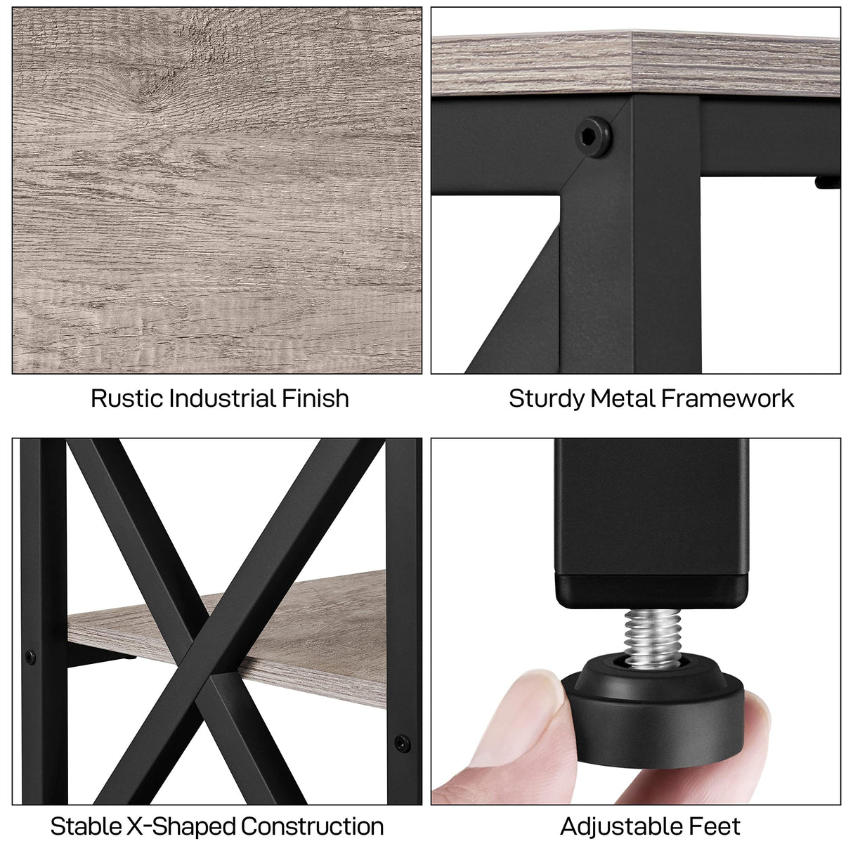 Yaheetech TV Stand for 70 Inch TVs, Industrial Media Entertainment Center with 3-Tier Storage Shelves, 63" TV Console with Metal Frame for Living Room, Gray Yaheetech