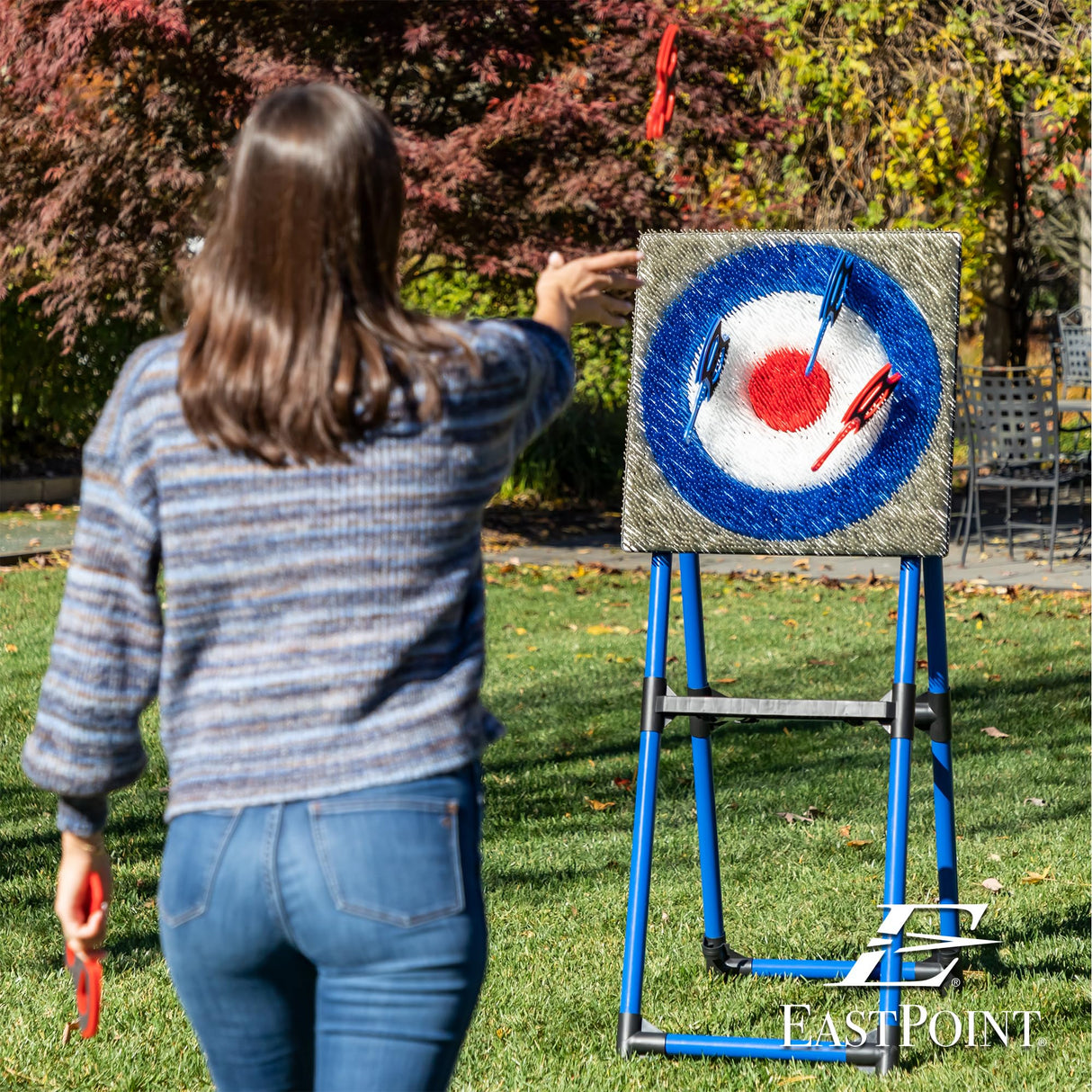 EastPoint Deluxe Steel Frame Axe Throw Target Game Set - Steel Frame for Indoors and Outdoors EastPoint Sports