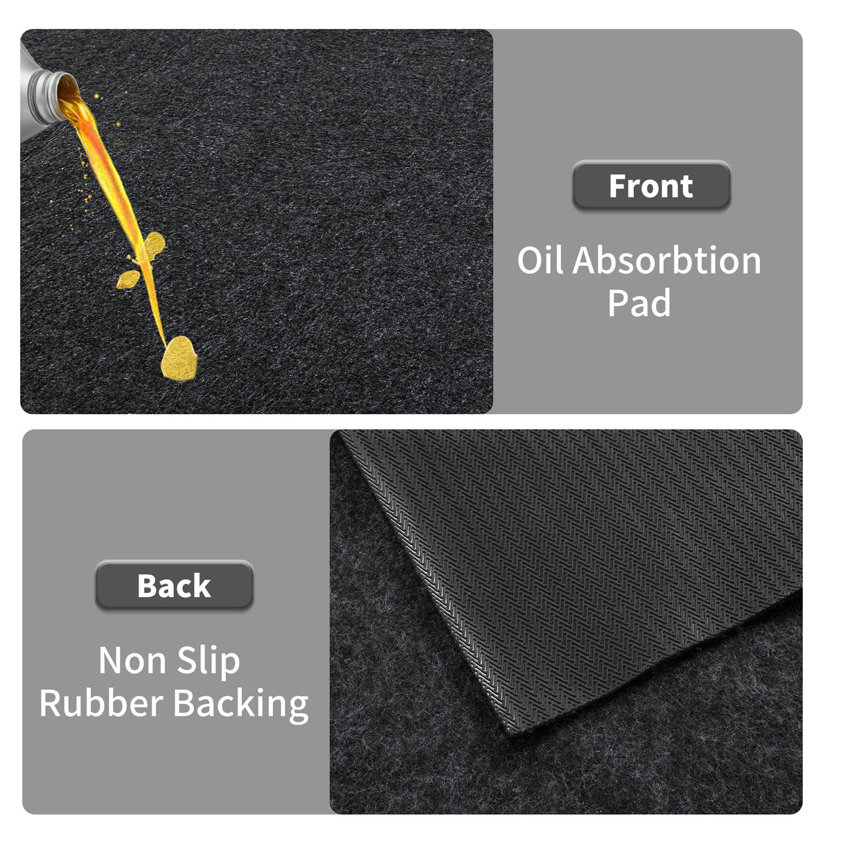 HOMBYS Extra Large Garage Floor Mat for Under Car,Floor Mats for Garage with Rubber Backing,Non Slip Garge Rug,Waterproof Backing Garage Carpet,Motorcycle Absorbent Oil Spill Mat,7'9"x16' HOMBYS