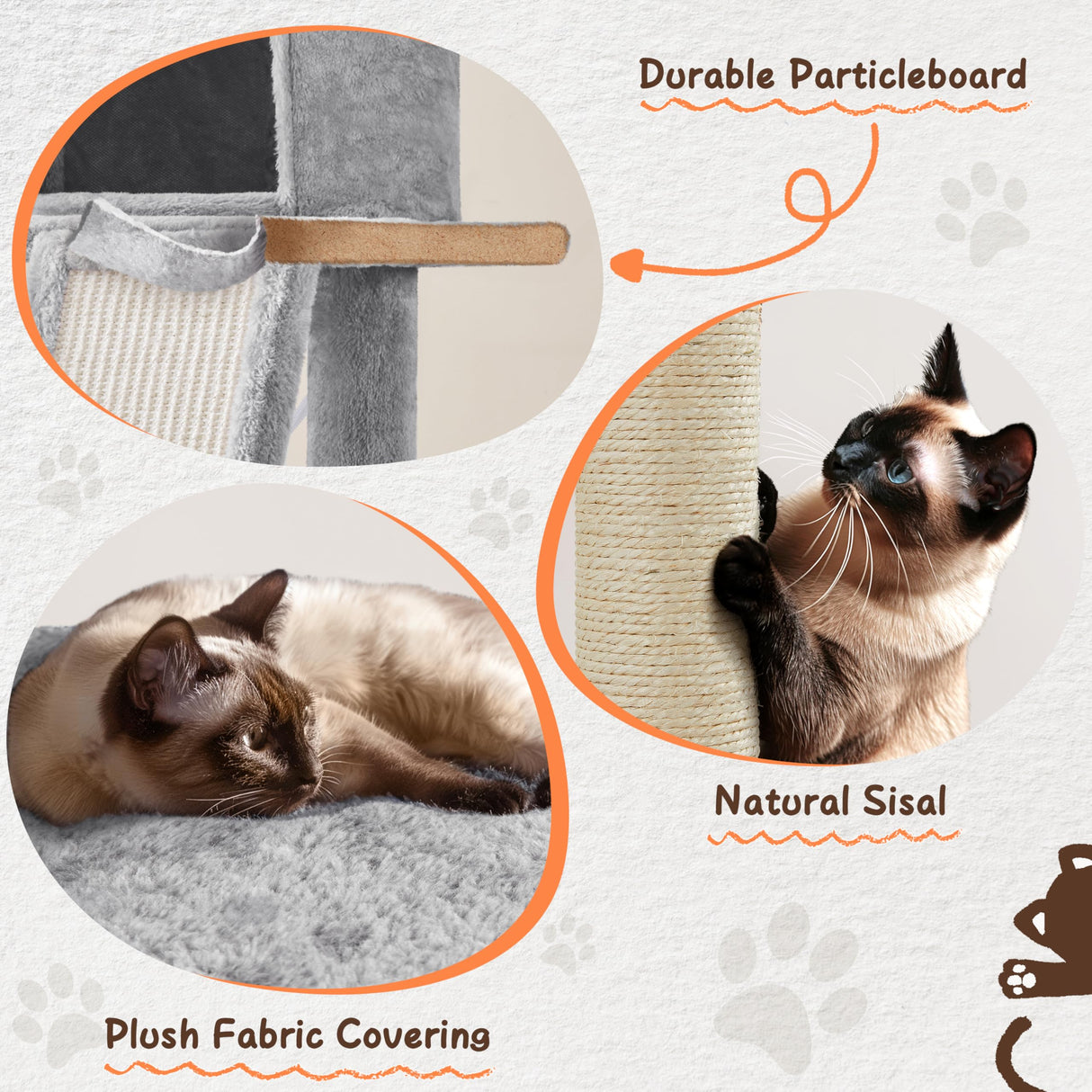 Yaheetech 63.5in Multi-Level Cat Tree Tower Condo with Scratching Posts, Platform & Hammock, Cat Activity Center Play Furniture for Kittens, Cats, and Pets Yaheetech