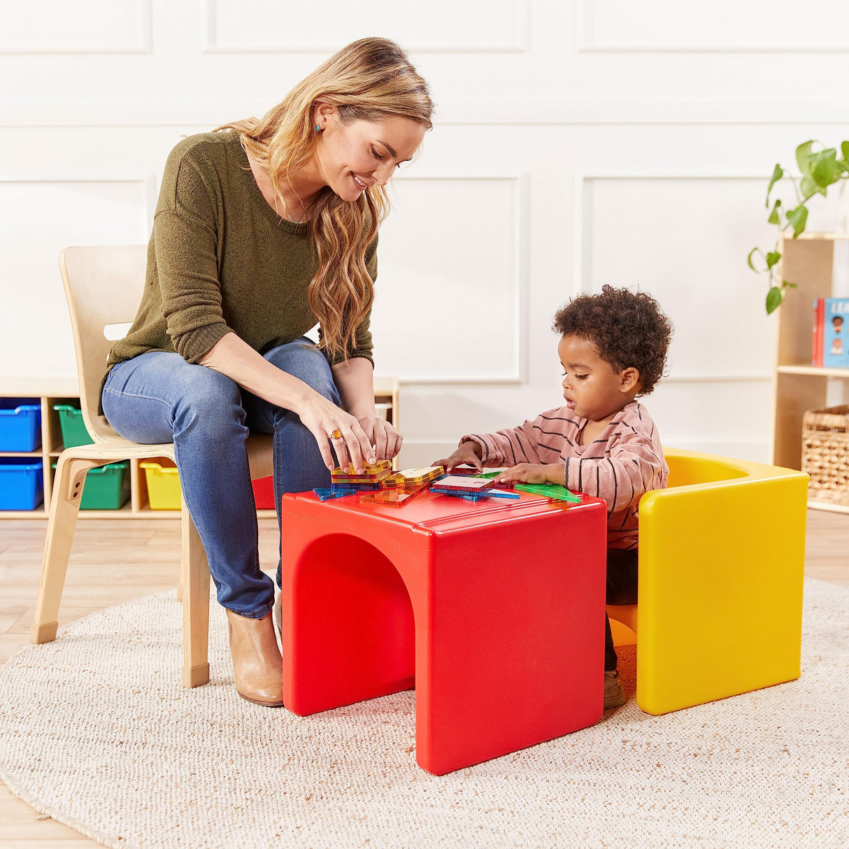 ECR4Kids Tri-Me 3-In-1 Cube Chair, Kids Furniture, Yellow ECR4Kids