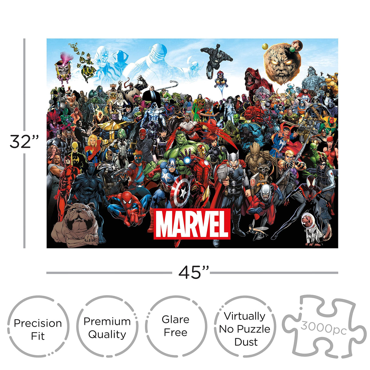 Aquarius Marvel Puzzle Cast (3000 Piece Jigsaw Puzzle) - Officially Licensed Marvel Merchandise & Collectibles - Glare Free - Precision Fit - 32x45in AQUARIUS