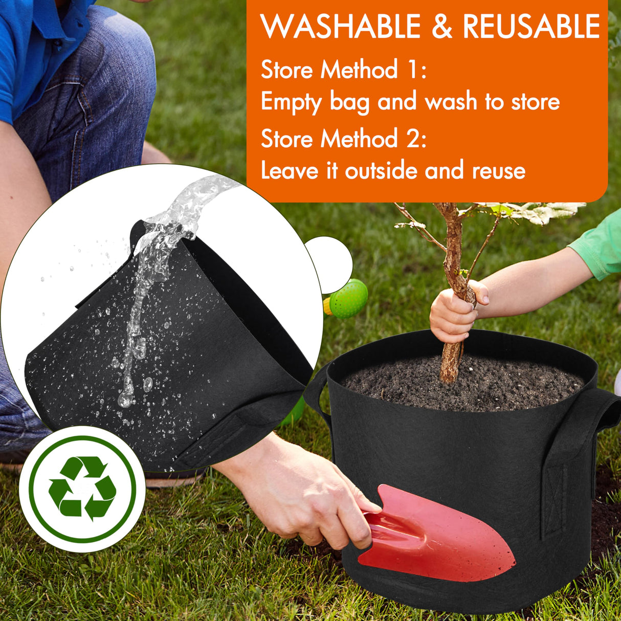 Gardzen 10-Pack 10 Gallon Grow Bags, 300G Thickened Aeration Fabric Pots with Handles, Heavy Duty Cloth Pots for Plants Gardzen