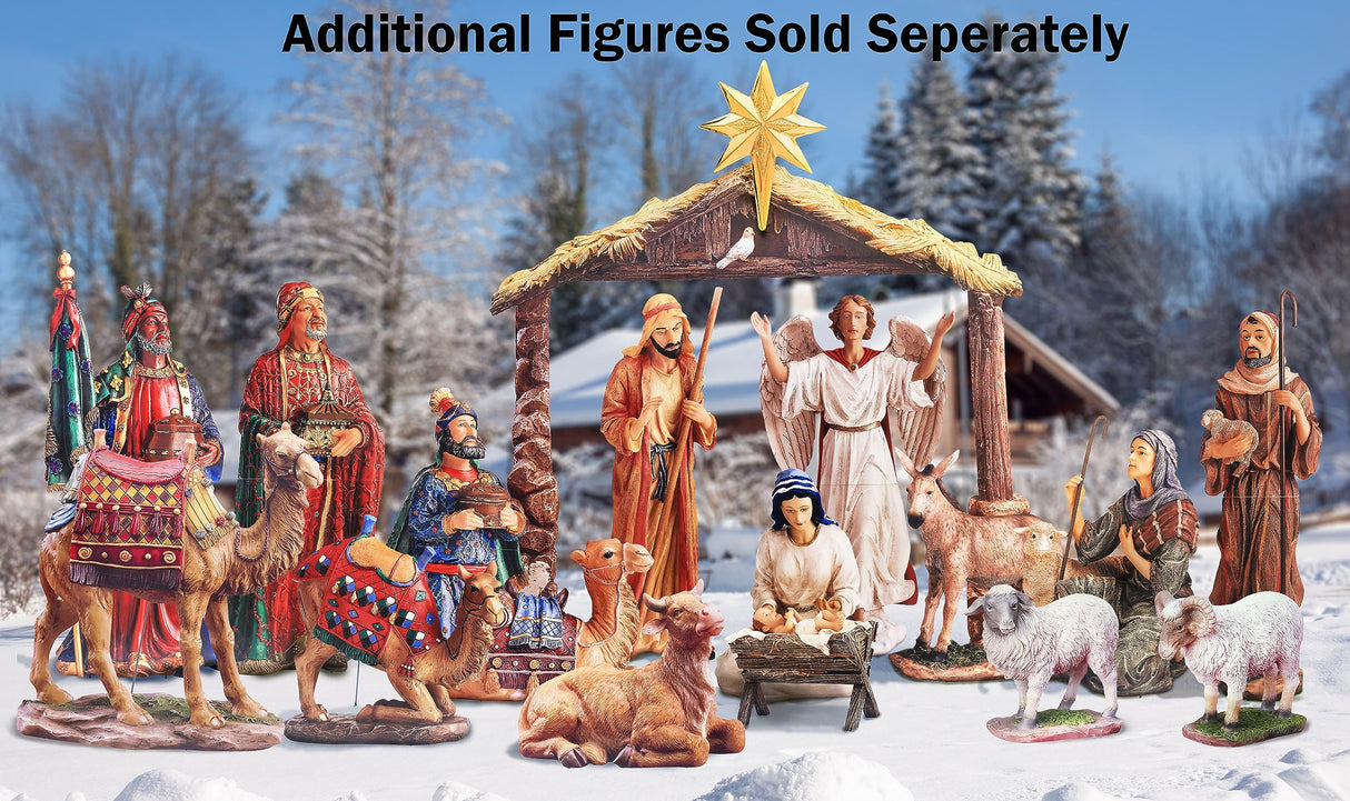 Shepherds, Donkey and Kneeling Camel for Outdoor Christmas Nativity Scene 48" - Colorful High Res Lifelike Printing on Sturdy 22 Gauge Flat Coated Metal, Windguard Bracing, Easy to Set Up THREE KINGS GIFTS THE ORIGINAL GIFTS OF CHRISTMAS