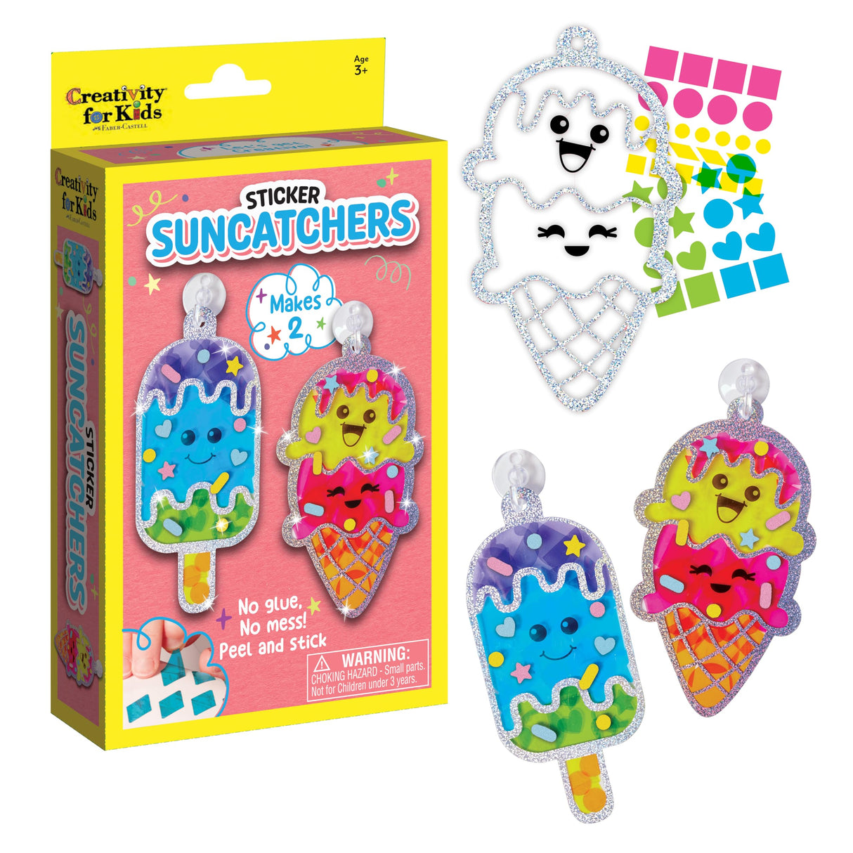 Creativity for Kids Sticker Sun Catchers Mini Craft Kit: Create 2 Suncatchers - Toddler Stocking Stuffers and Gifts Ages 3-4+, Arts & Crafts for Kids, Window Art for Kids Creativity for Kids