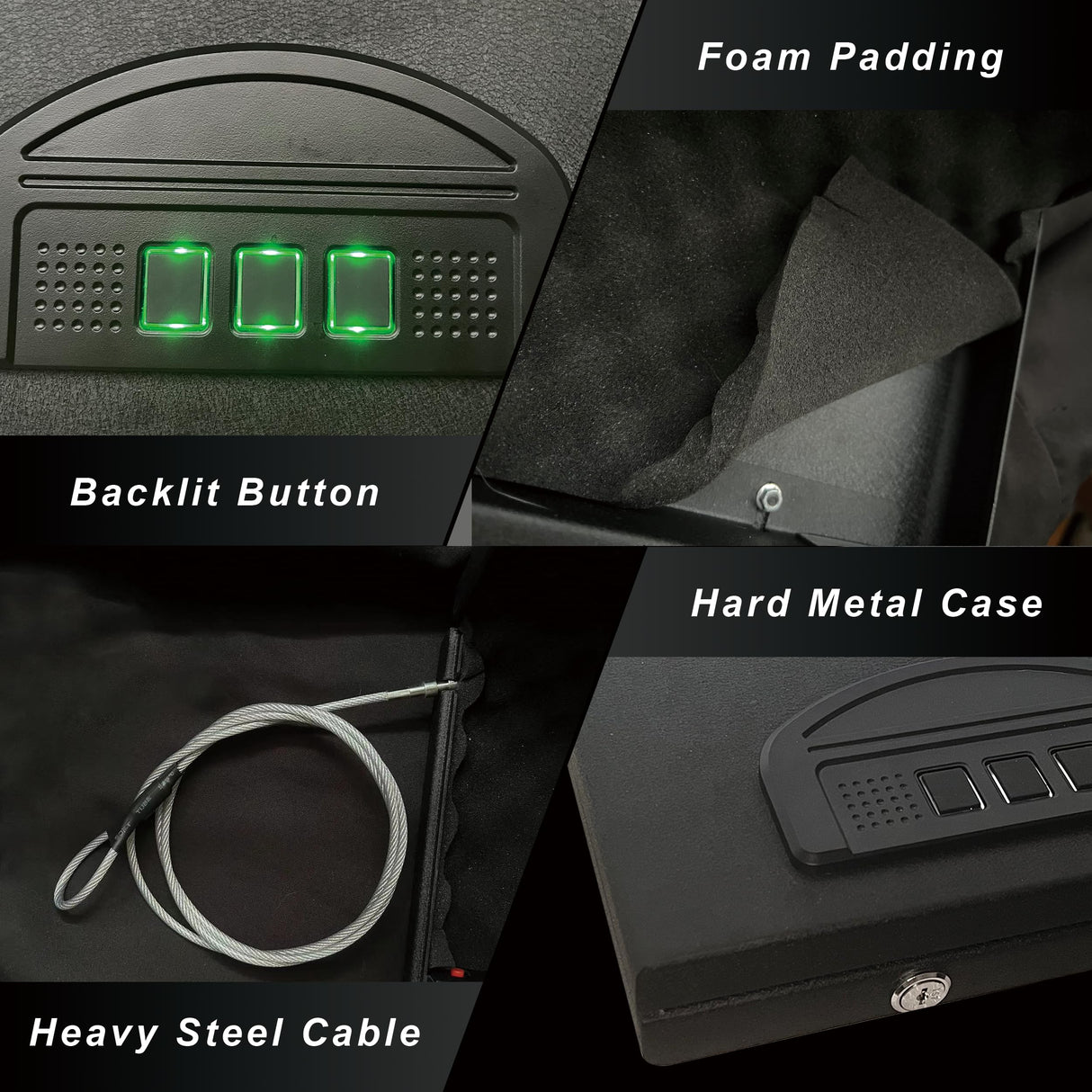 OUSURO Gun Safe with Digital Keypad Lock, Gun Safe with 1 Handgun,Small Portable Security Safe Lock Box for Guns OUSURO