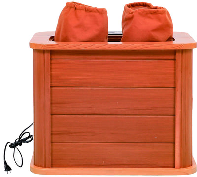 LTCCDSS Portable red Cedar Foot Sauna Bucket, Far Infrared Heating Foot Sauna Barrel,Pedicure Box,Max Preset Temp 64-149°F Removable Temperature-Locking Leg Sleeves, (17.7 in*15.9 in*13.8 in)