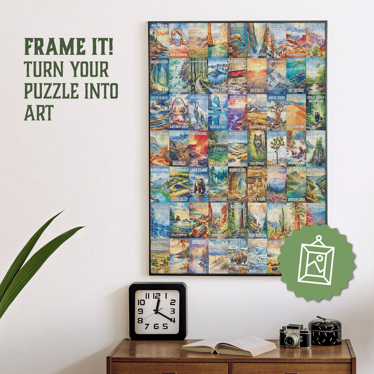 Trekking The National Parks Puzzles for Adults 1000 Pieces - Jigsaw Puzzle with No False Fits - Includes Custom Artwork for All 63 National Parks - Designed by and Made for National Park Enthusiasts Underdog Games