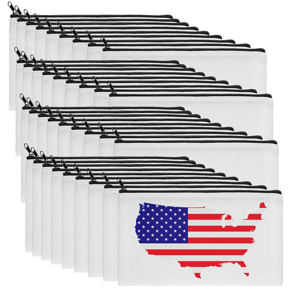 Sublimation Blank Bag Canvas Zipper Pouch Blank Makeup Bag Canvas Double-side Blank Pencil Case Bags for Painting DIY, 8.3 x 4.7 Inches(24 Pieces) Tenare