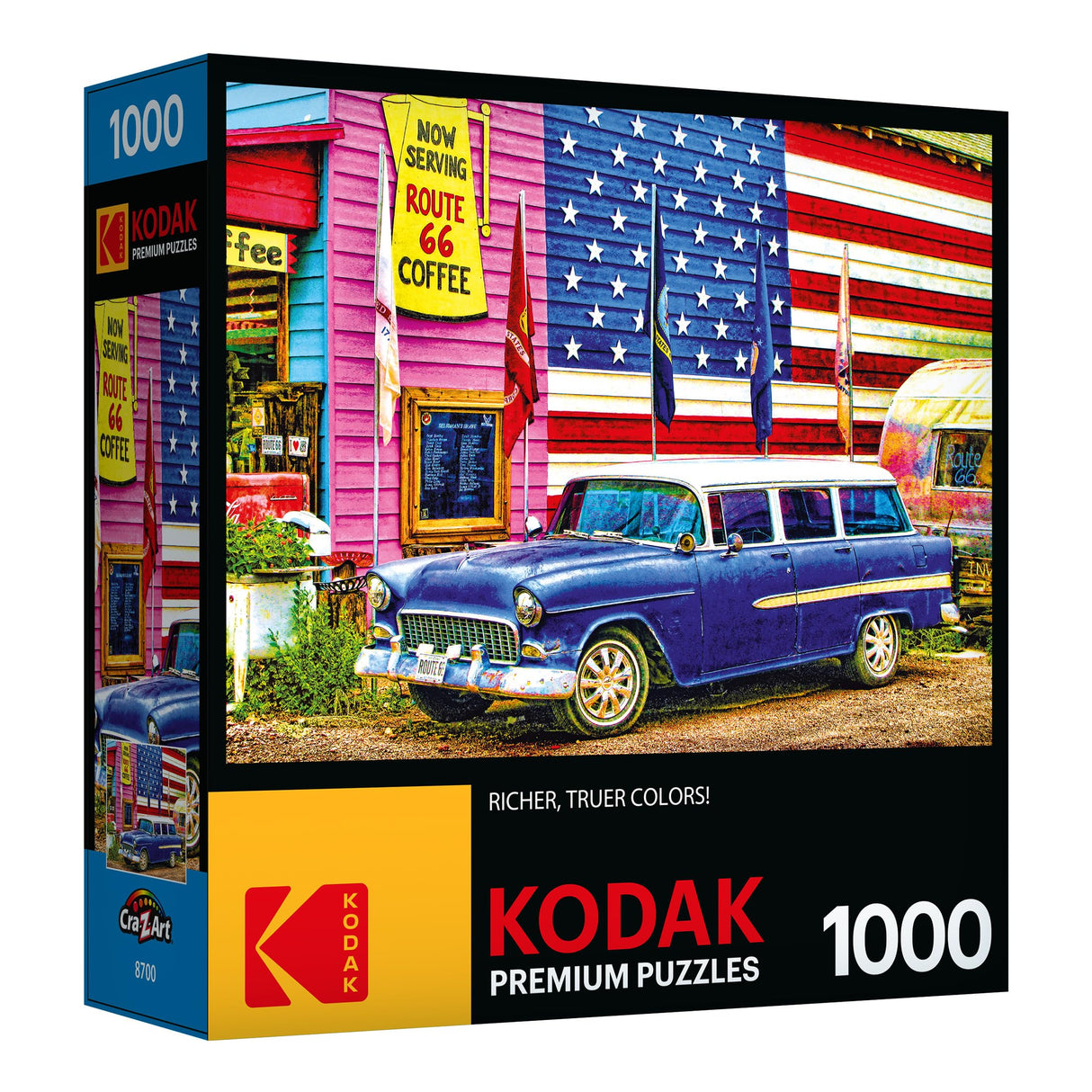 RoseArt - Kodak Premium - Route 66-1000 Piece Jigsaw Puzzle for Adults RoseArt