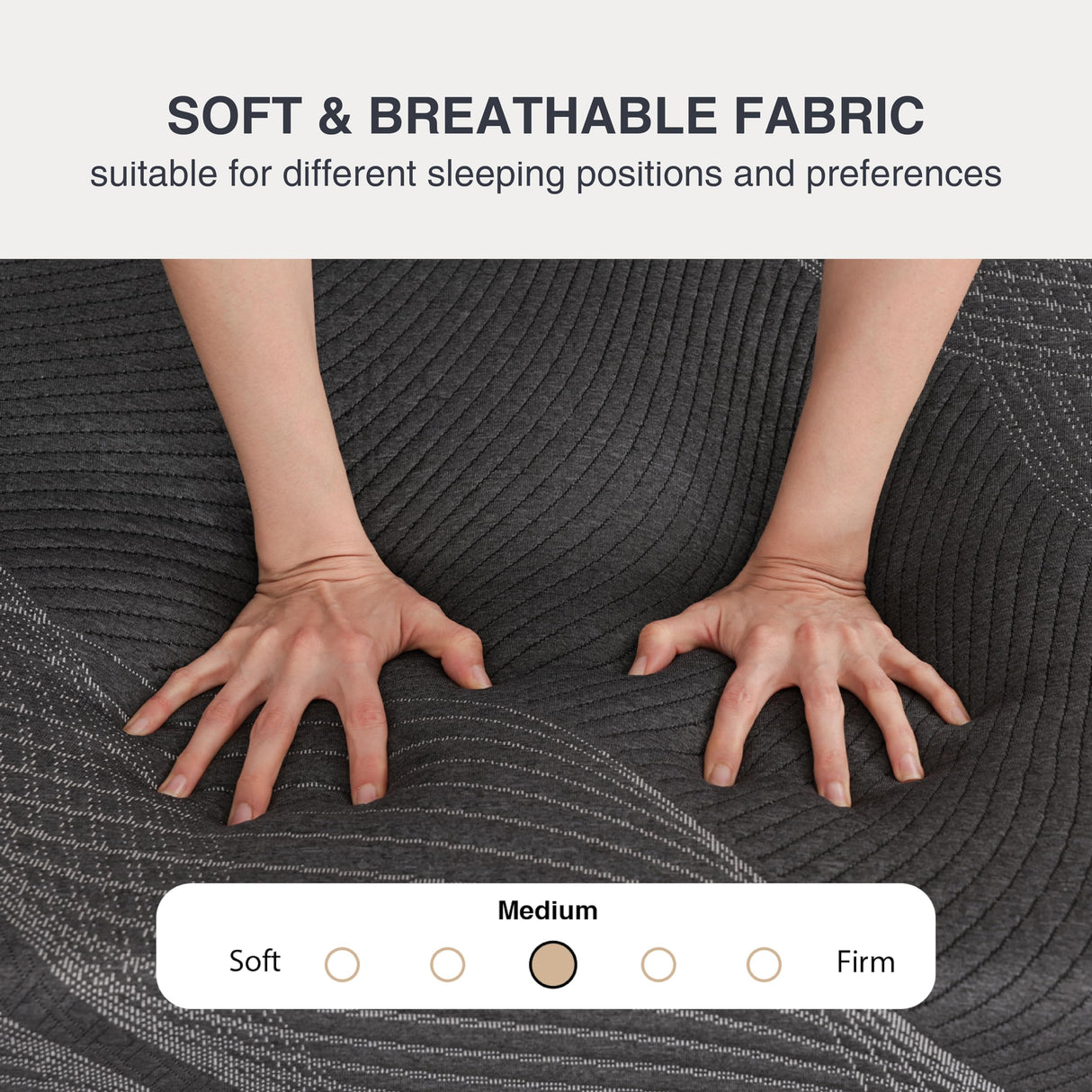 Dyonery King Mattress 10 Inch Charcoal Memory Foam in a Box, CertiPUR-US Certified Fiberglass Free, Gel Double Mattress, Made in The USA of US Foam, 80" × 76" × 10", Medium Dyonery