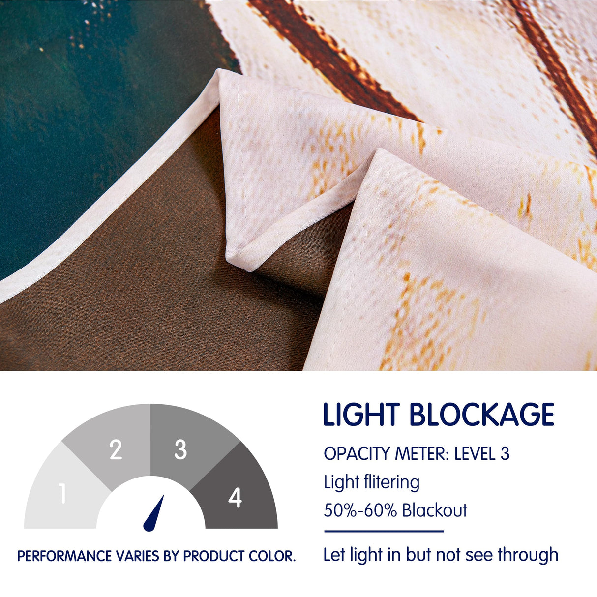 SUBRTEX Light Flitering Curtains 52Wx84L, Room Darkening Vibrant Floral Drapes, 50% Blackout, Semi Sheer Boho Farmhouse Curtains for Living Room, Brown SUBRTEX