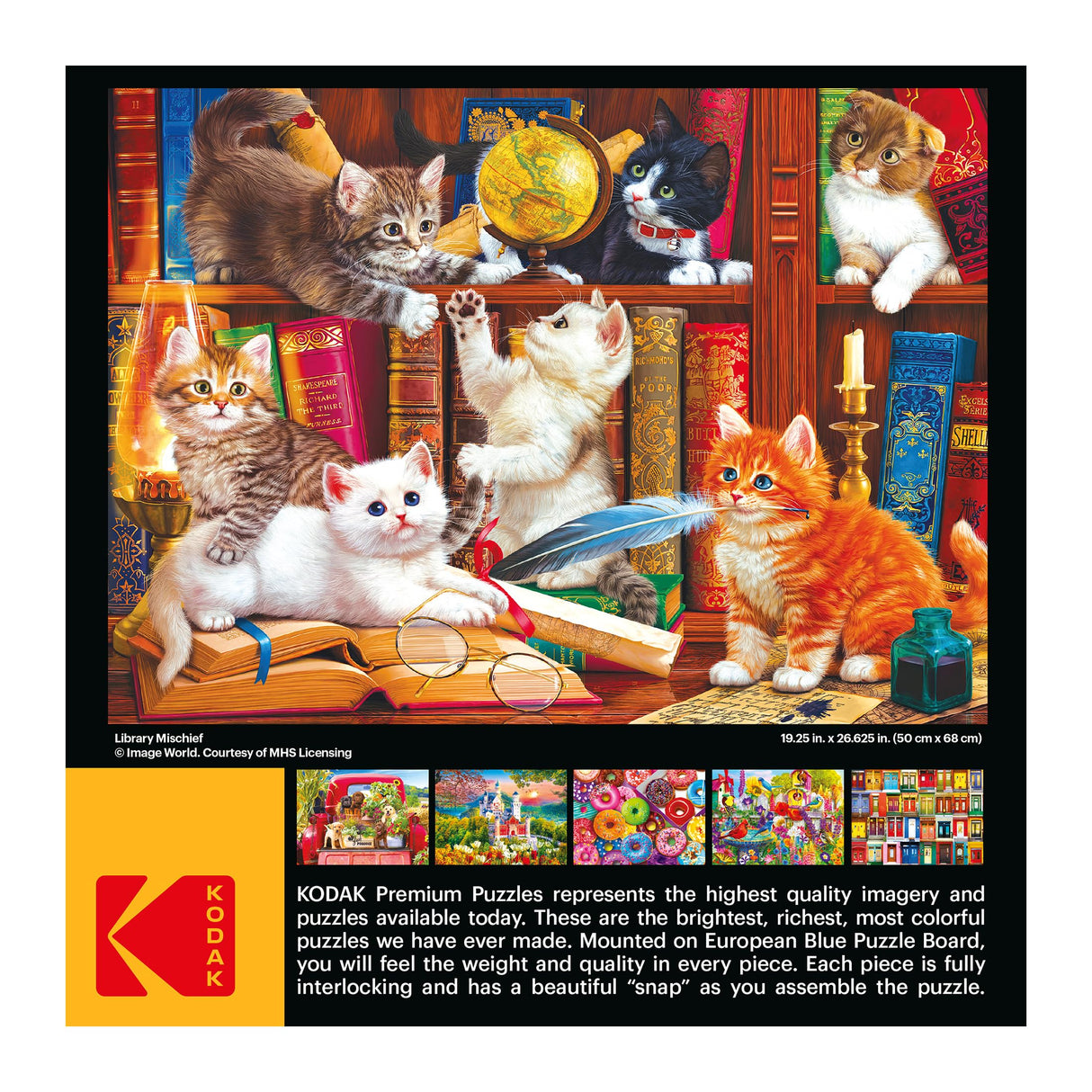 RoseArt - Kodak Premium - Library Mischief - 1000 Piece Jigsaw Puzzle for Adults RoseArt