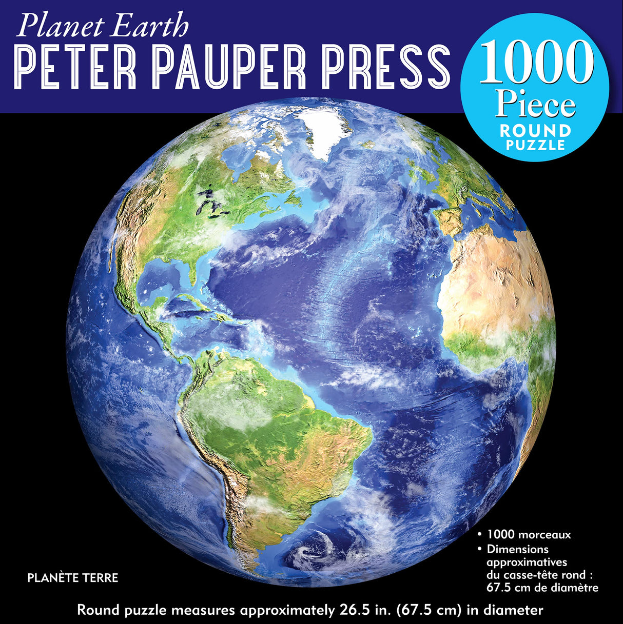PETER PAUPER PRESS Planet Earth 1000 Piece Round Jigsaw Puzzle PETER PAUPER PRESS