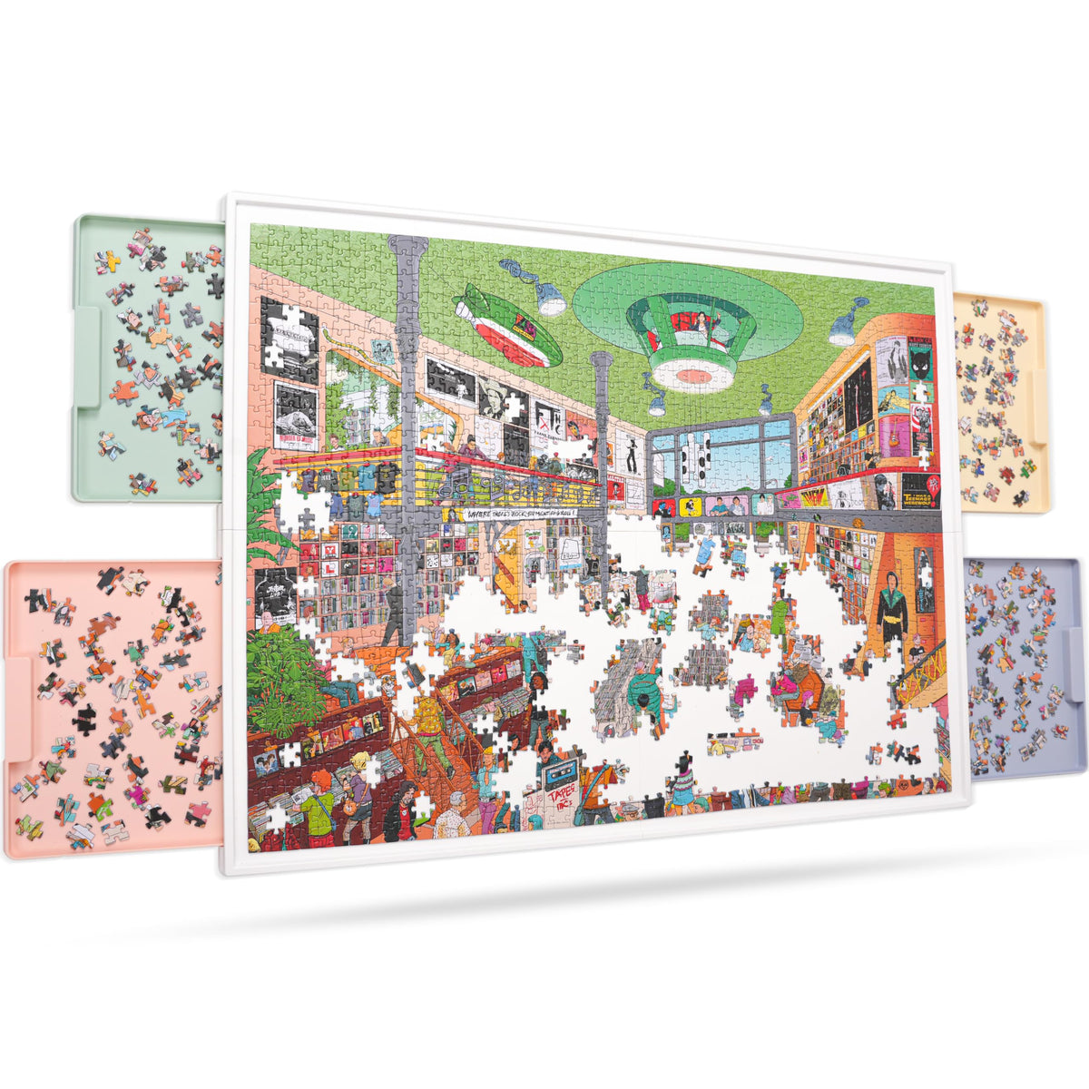 Playboda 2-in-1 Rotating & Tilting Puzzle Board for 1500‑Piece Puzzles ...