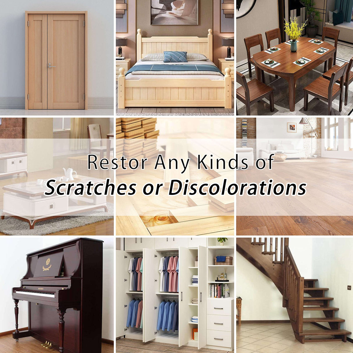 Lifreer Wood Furniture Repair Kit - 40 Pcs Wood Filler, Touch Up Markers with Wax Sticks - for Wood Floors, Stains, Scratches,Tables, Door, Lifreer