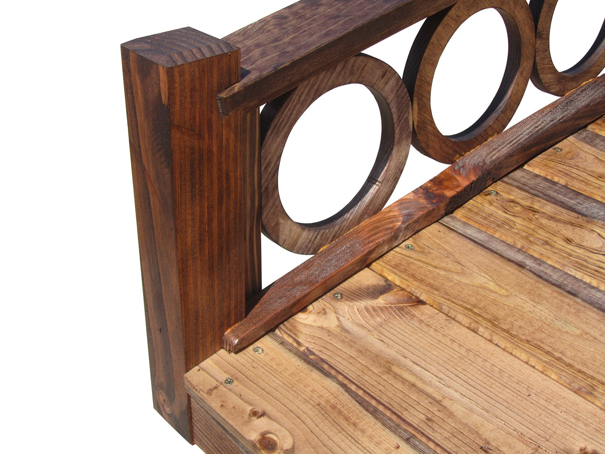 SamsGazebos 8 ft Rose Garden Bridge with Ring Railings SamsGazebos