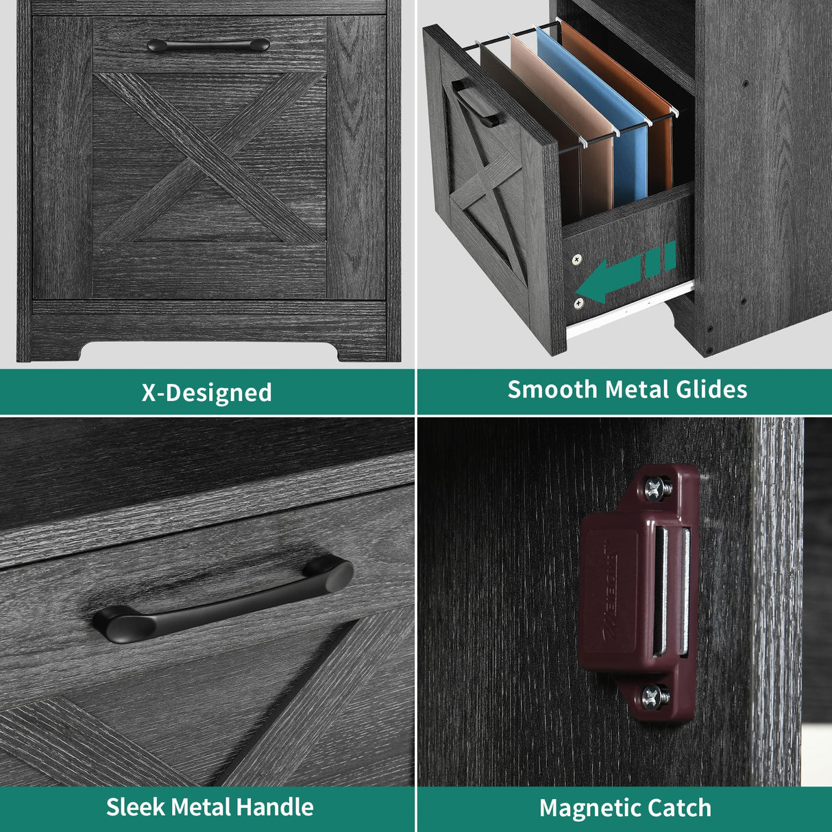 YITAHOME L Shaped Desk with Power Outlets, 60 Inch Computer Desk Corner Desk with File Drawer, Home Office Desk with Monitor Stand & Storage Shelves, L-Shaped Desk with File Cabinet, Grey YITAHOME