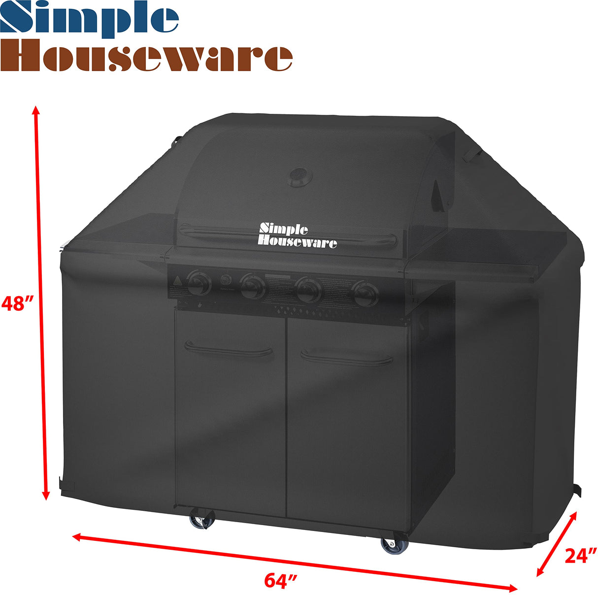 Simple Houseware 64 in. Waterproof Heavy Duty Gas BBQ Grill Cover, Weather-Resistant Polyester Simple Houseware