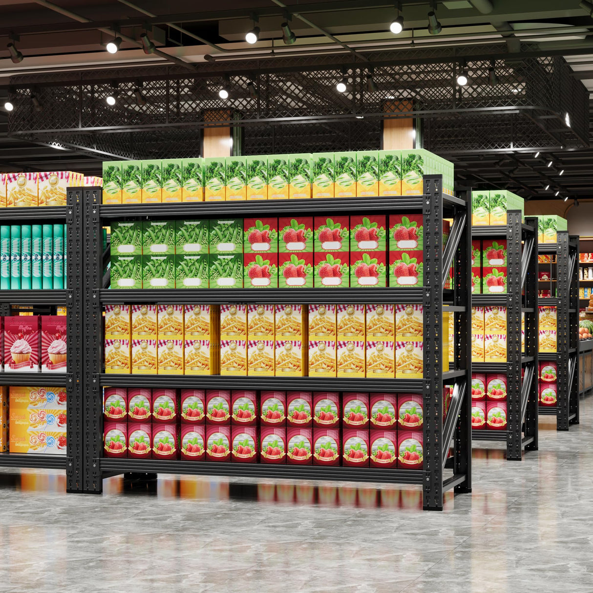 Yizosh Garage Shelving Unit, 3000LBS Storage Shelves, Metal Shelving Adjustable Storage Shelves Heavy Duty, Suitable for Garage, Supermarket, Warehouse, 48" W x 24" D x 70" H Yizosh