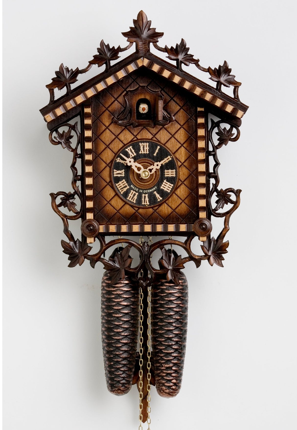 German Cuckoo Clock 8-Day-Movement Chalet-Style 13.00 inch - Authentic Black Forest Cuckoo Clock by Hönes Authentic German Black Forest Cuckoo Clock