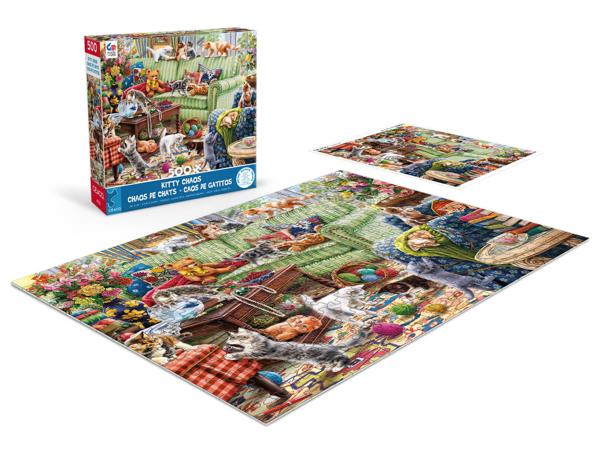 Ceaco - Paws Gone Wild - Kitty Chaos - 500 Piece Jigsaw Puzzle Ceaco