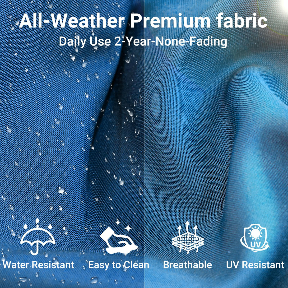 Jing's Villa 6-Piece Patio Furniture Set, All-Weather Outdoor Wicker Sectional Sofa with Cushions,Glass Table & Left and Right Armrest, Rattan Conversation Seating for Porch, Backyard,Peacock Blue Jing's Villa