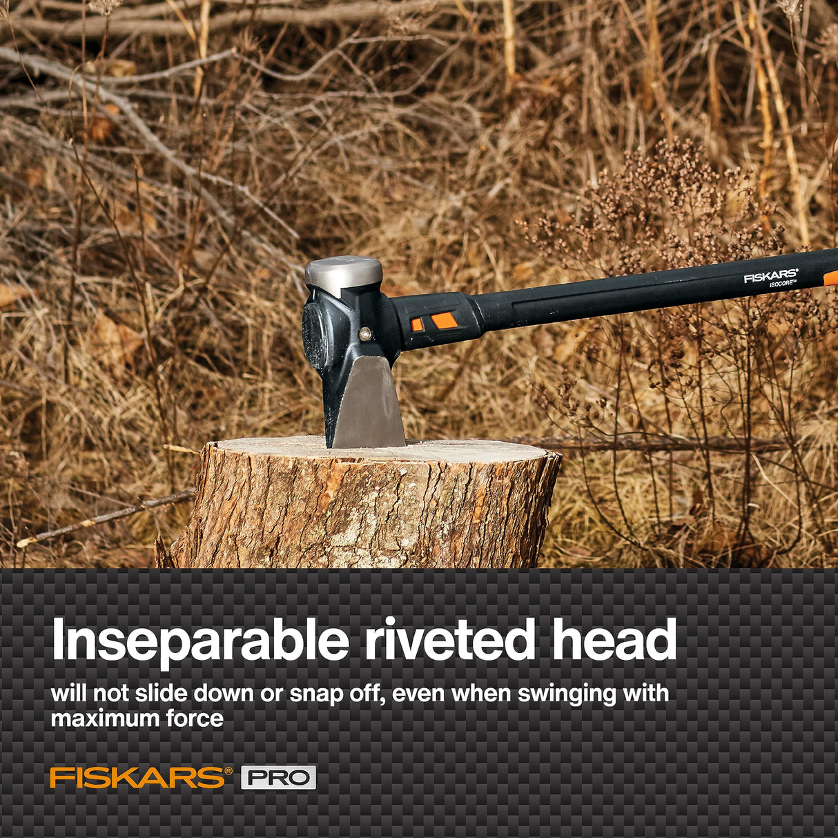 Fiskars 8 lb. Splitting Maul - 36" Shock-Absorbing, Comfort Grip Handle - Rust Resistant Forged Steel Blade - Wood Splitter Maul for Hardwood - Split Wood for Campfires - Bushcraft Gear Fiskars