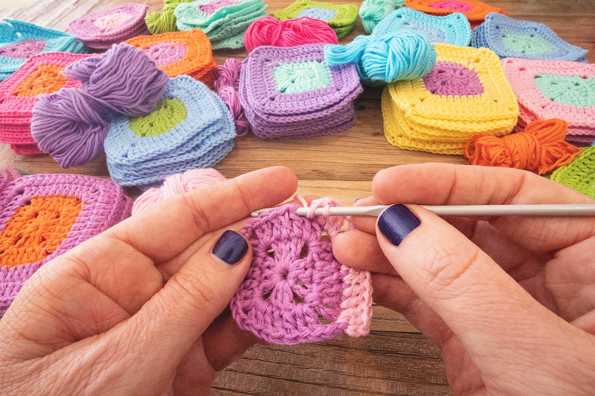 Studio Sam Pure Cotton Yarn Set for Knitting and Crochet. Pack of 10 Skeins, Total 1850 Yards. Great for Baby Blankets and Clothes. Boho Brights Collection. Studio Sam and Co