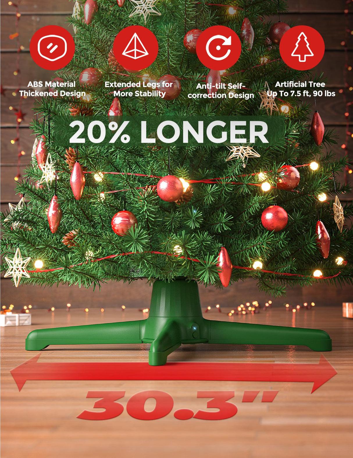 Springlift 2024 Upgrade Rotating Christmas Tree Stand, UL Certified Artificial Tree Stands with Remote Control for Up to 7.5ft 90lb Tree, Durable 3 Light Outputs with Up to 625 Watts of Power Springlift