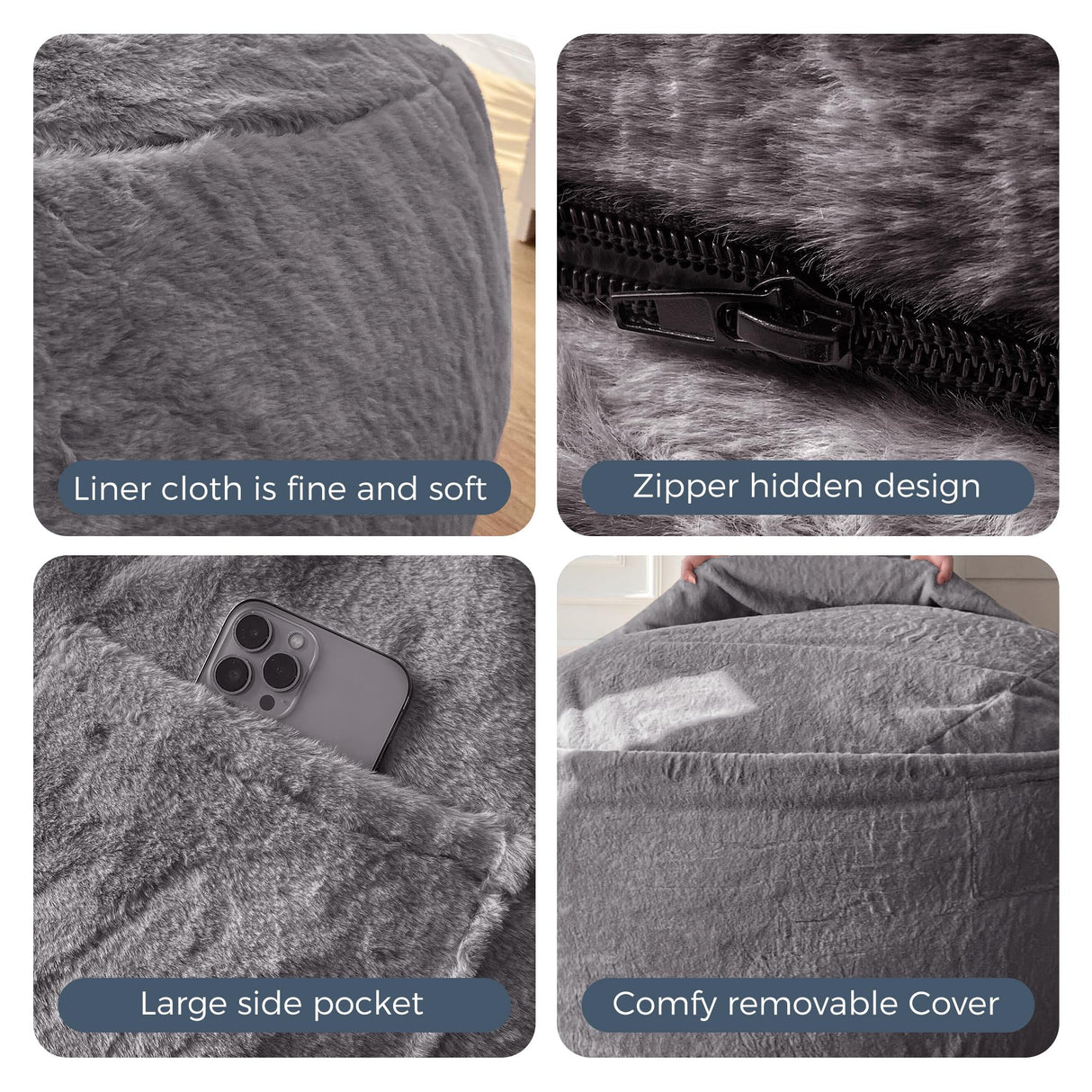 MAXYOYO Giant Bean Bag Chair Bed for Adults, Convertible Beanbag Folds from Lazy Chair to Floor Mattress Bed, Large Floor Sofa Couch, Big Sofa Bed, High-Density Foam Filling, Machine Washable MAXYOYO