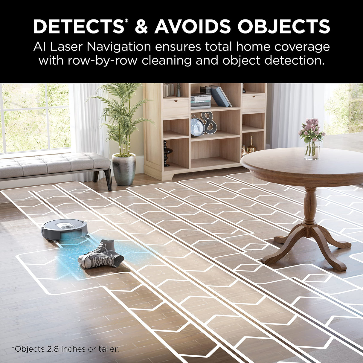 Shark AV2001 AI Robot Vacuum with Self-Cleaning Brushroll, Object Detection, Advanced Navigation, Home Mapping, Perfect for Pet Hair, Compatible with Alexa, Gray Shark