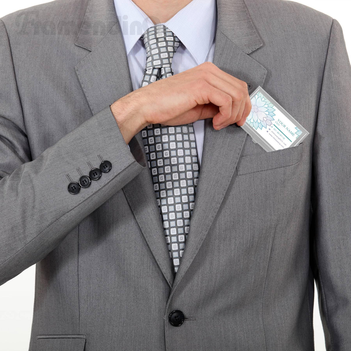 Framendino, 6 Pack Sublimation Blank Business Card Holder Metal Heat Transfer Card Case Pocket for Business Framendino