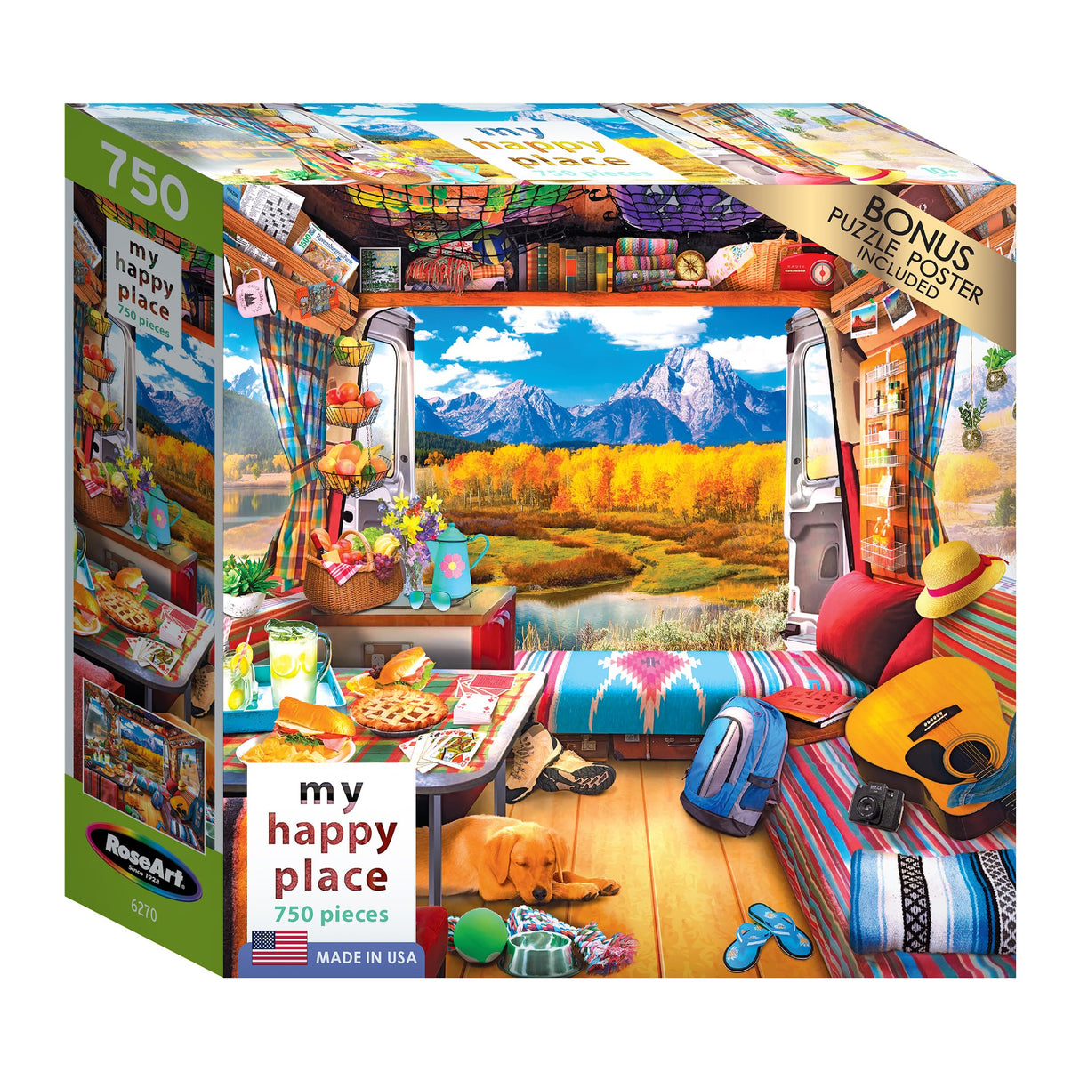 RoseArt - My Happy Place - Van Life - 750 Piece Jigsaw Puzzle for Adults RoseArt