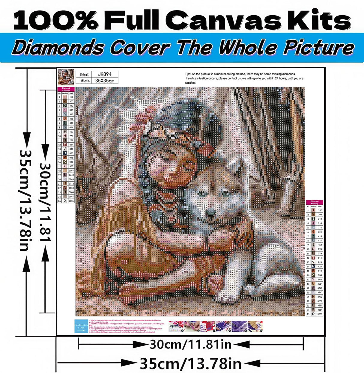 5D Diamond Art Kits for Adults Beginners,Indian Little Lass and Wolf DIY Full Round Drill Diamond Painting Kits,Young Woman Paint by Diamonds Dots Gem Art Easy,Home Wall Decor 14X14 Inch Acelii