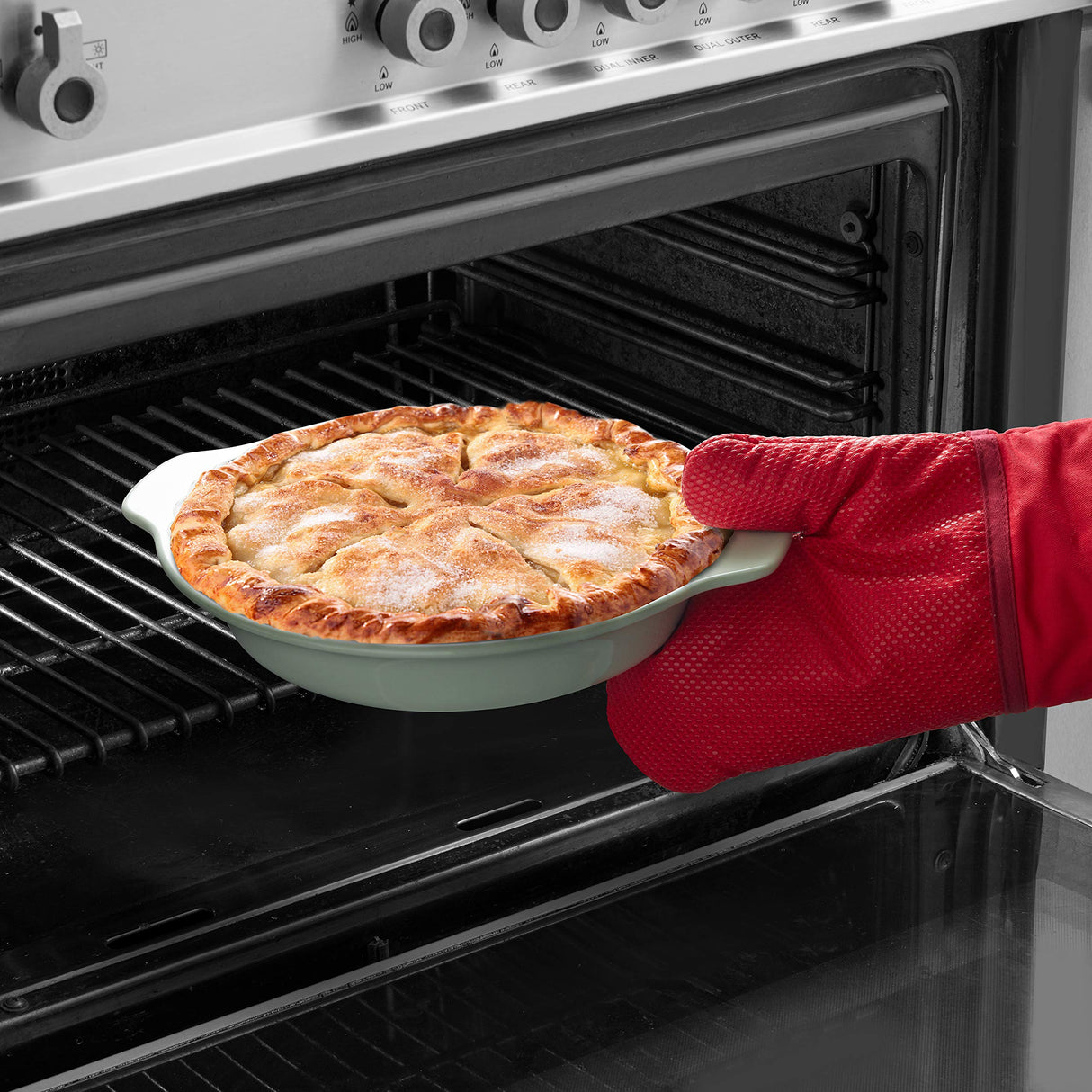 KitchenAid Vitrified Stoneware Pie Plate, 9-Inch, Pistachio KitchenAid