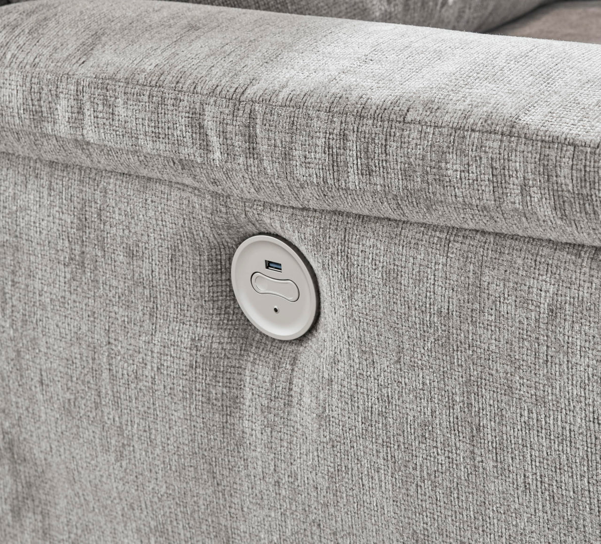 Signature Design by Ashley Barnsana Minimalist Power Reclining Loveseat with Console and USB Charging Ports, Light Gray Signature Design by Ashley