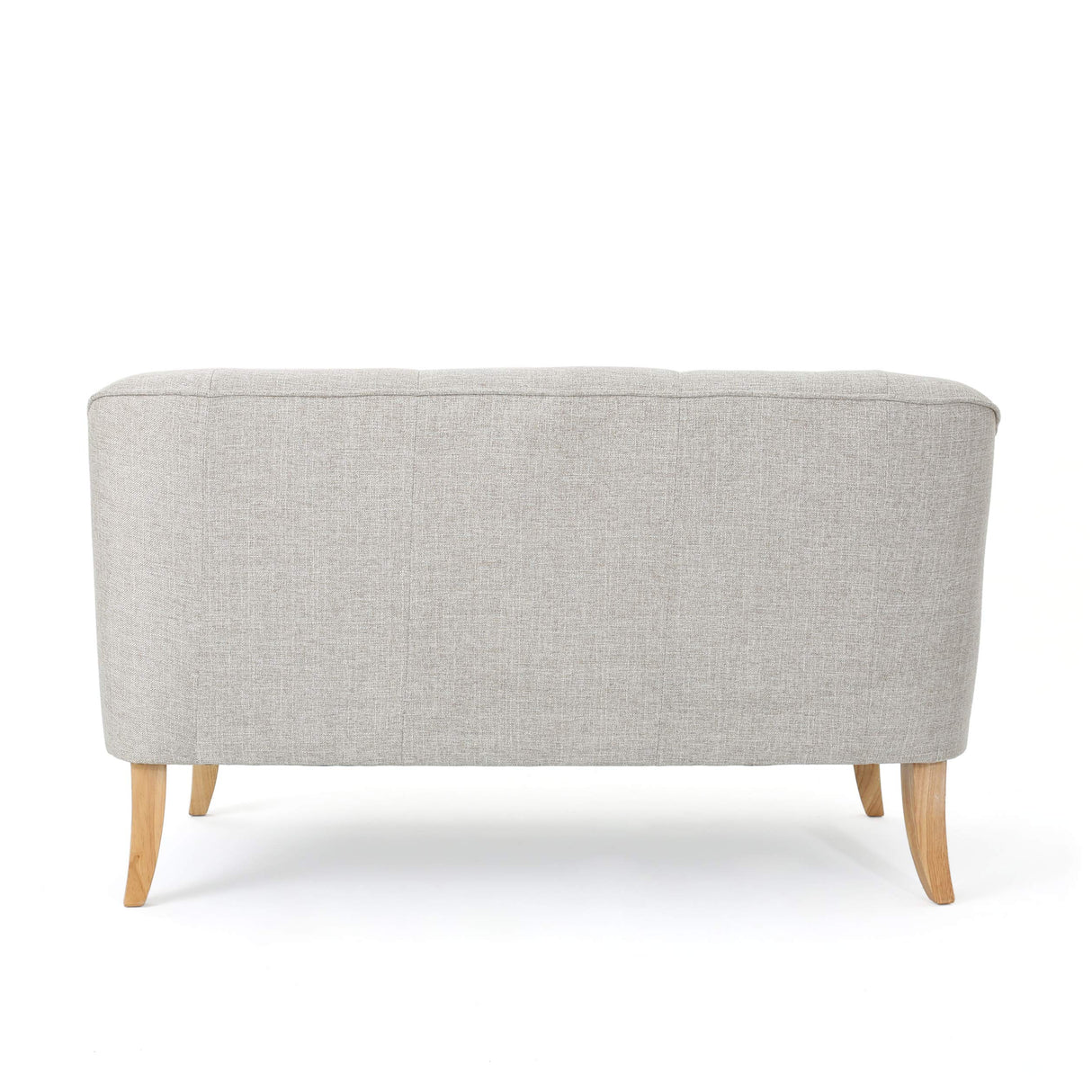 Christopher Knight Home Justus Mid-Century Modern Fabric Loveseat, Beige / Natural GDFStudio