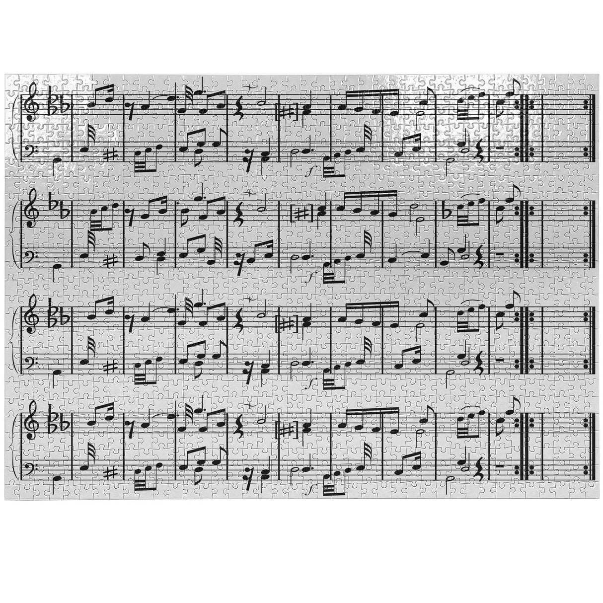 Ambesonne Music Jigsaw Puzzle for Adults, Musical Notes on The Clef Illustration Ornamental Pattern Art Print, Heirloom-Quality Fun Activity Durable Cardboard, 1000 pcs, White Ambesonne