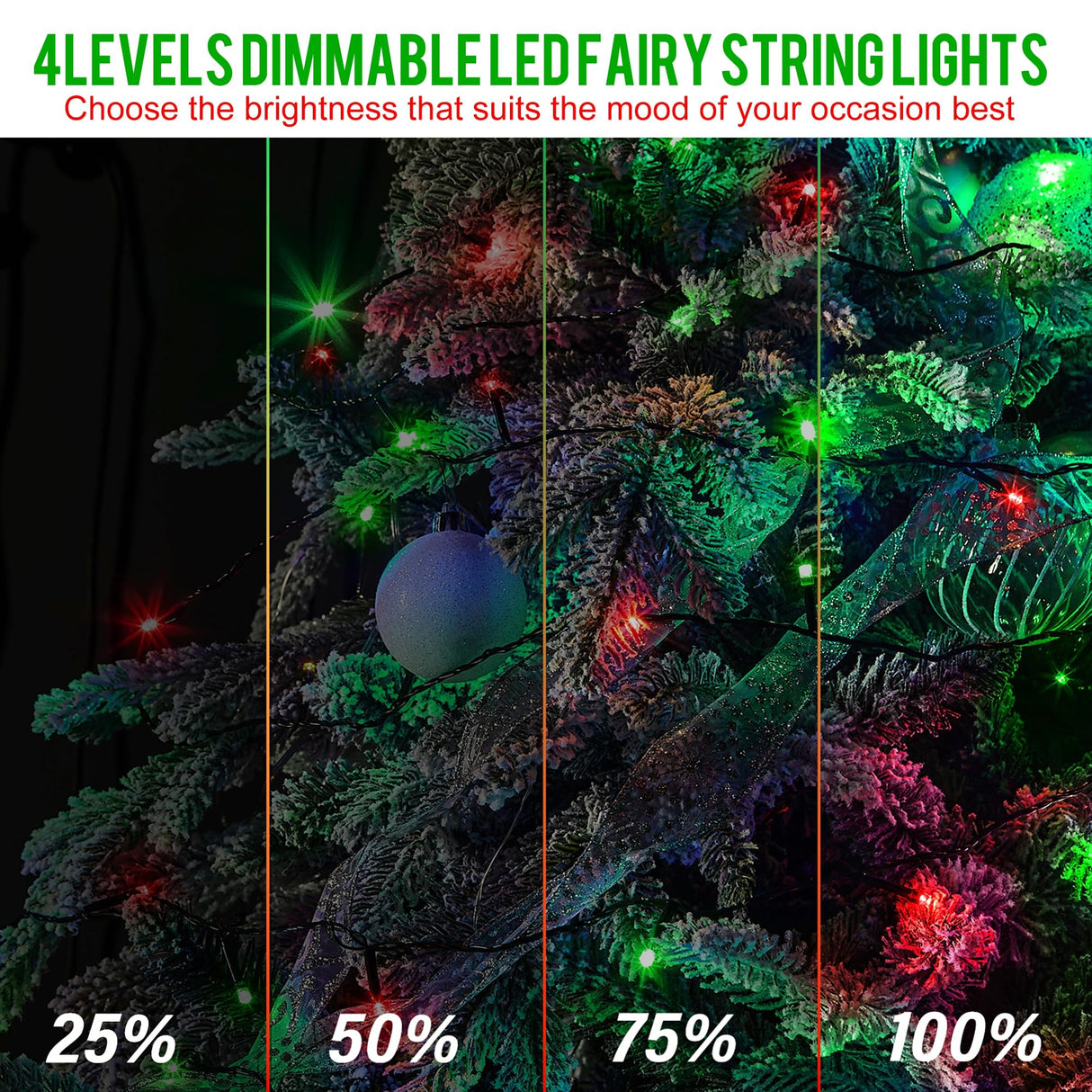 weillsnow 328 FT 1000 LED Christmas String Lights with Remote & Timer, 8 Lighting Modes Twinkle Lights, Waterproof Fairy Lights for Outdoor Bedroom Backyard Tree Wall Christmas Decoration (Red&Green) weillsnow