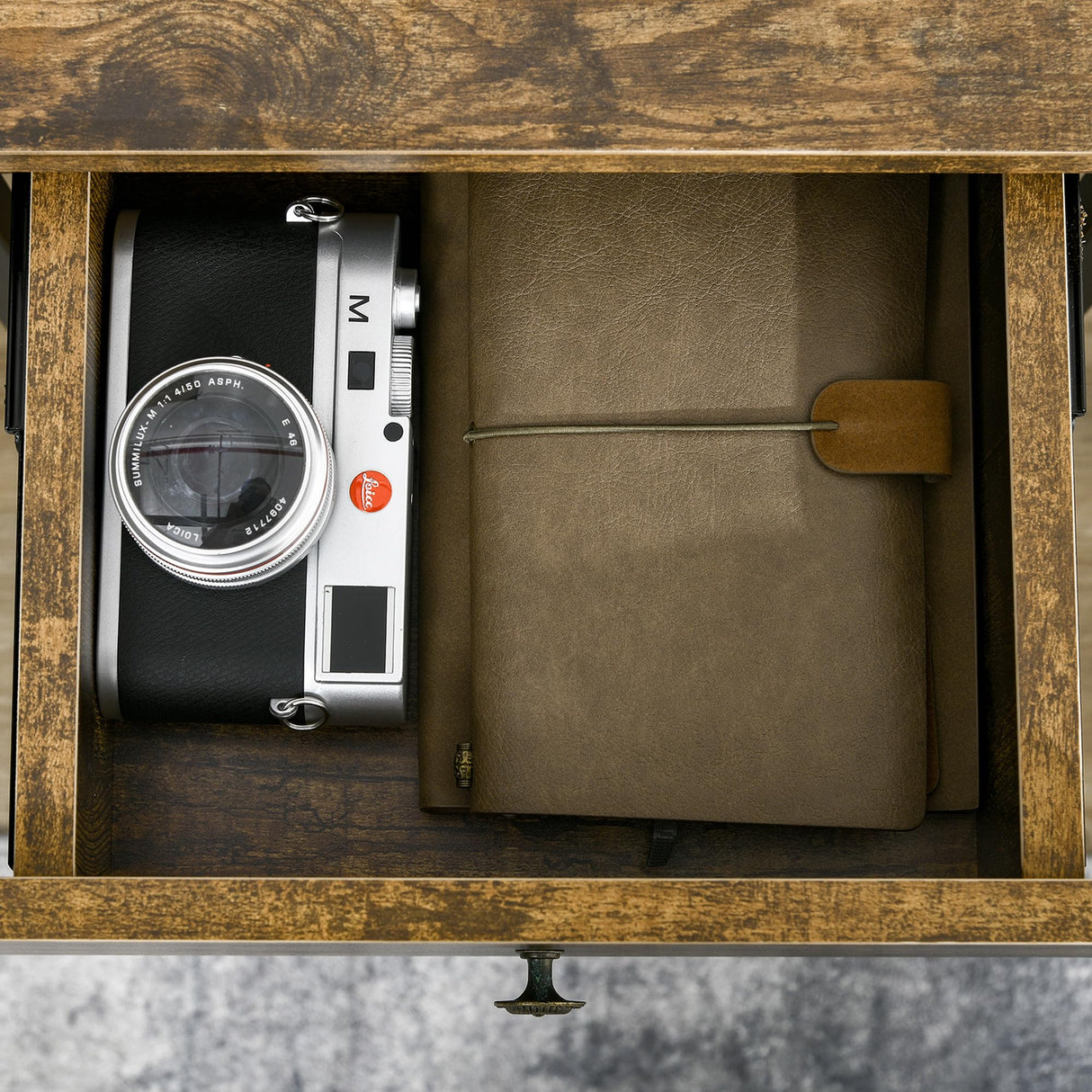 HOMCOM End Table with Wireless Charging Station and 2 USB Ports, Small Side Table with 2-Tier Storage, Drawer for Living Room, Bedroom, Rustic Brown Aosom