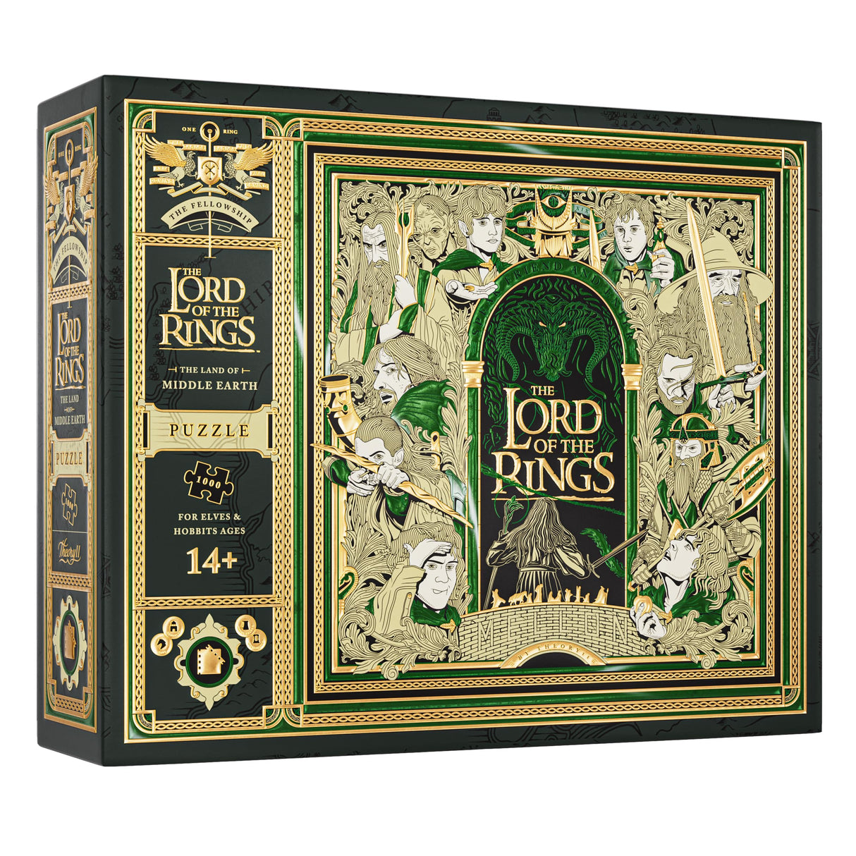 theory11 Lord of The Rings Jigsaw Puzzle - 1,000 Piece Jigsaw Puzzle - Officially Licensed Lord of The Rings Merchandise & Collectibles - Precision Fit and Premium Quality - Intermediate Puzzle theory11