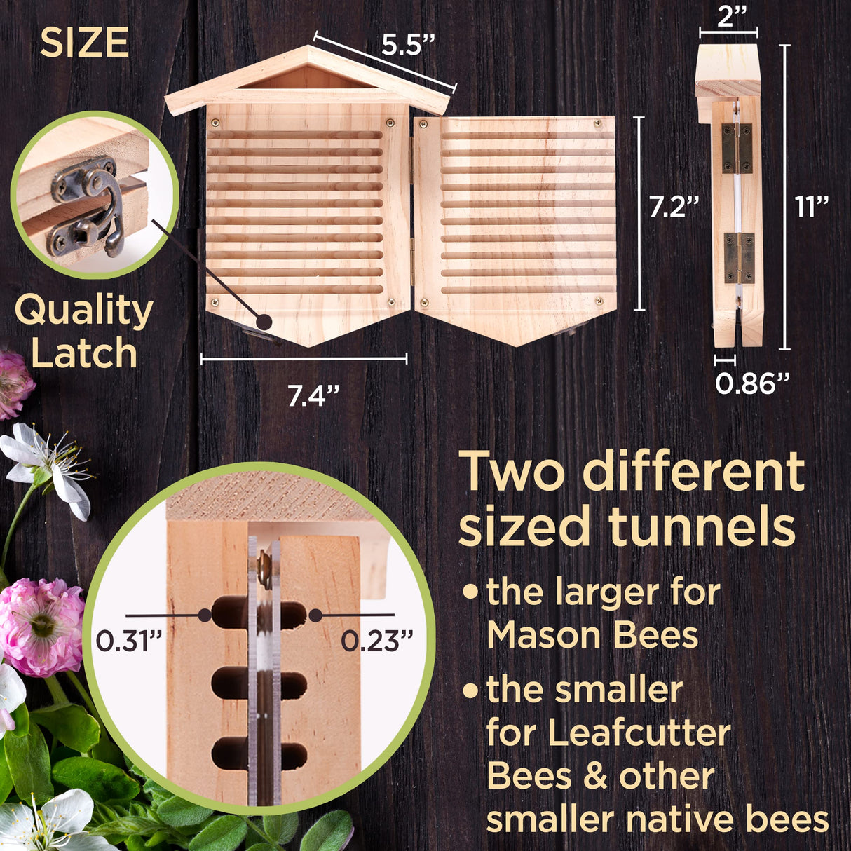 Rivajam Native Bee Observatory | Mason Bee Houses for Pollinating Bees | Pollinator Bee Houses for The Garden Lover | Leaf cutter Bee Home | Unique Gardening Gifts Rivajam