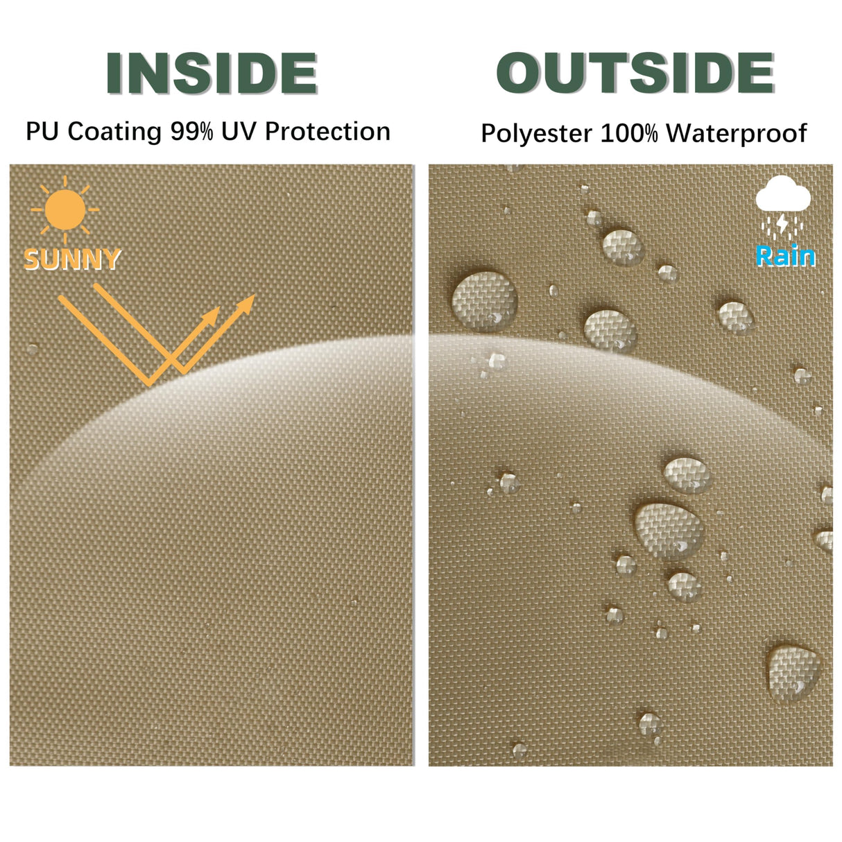 JANCANOPY Replacement Cover for 10X12Ft Oakmont Gazebo L-GZ1188PST-A,Pinehurst Gazebo L-GZ1188PST,Khaki JANCANOPY