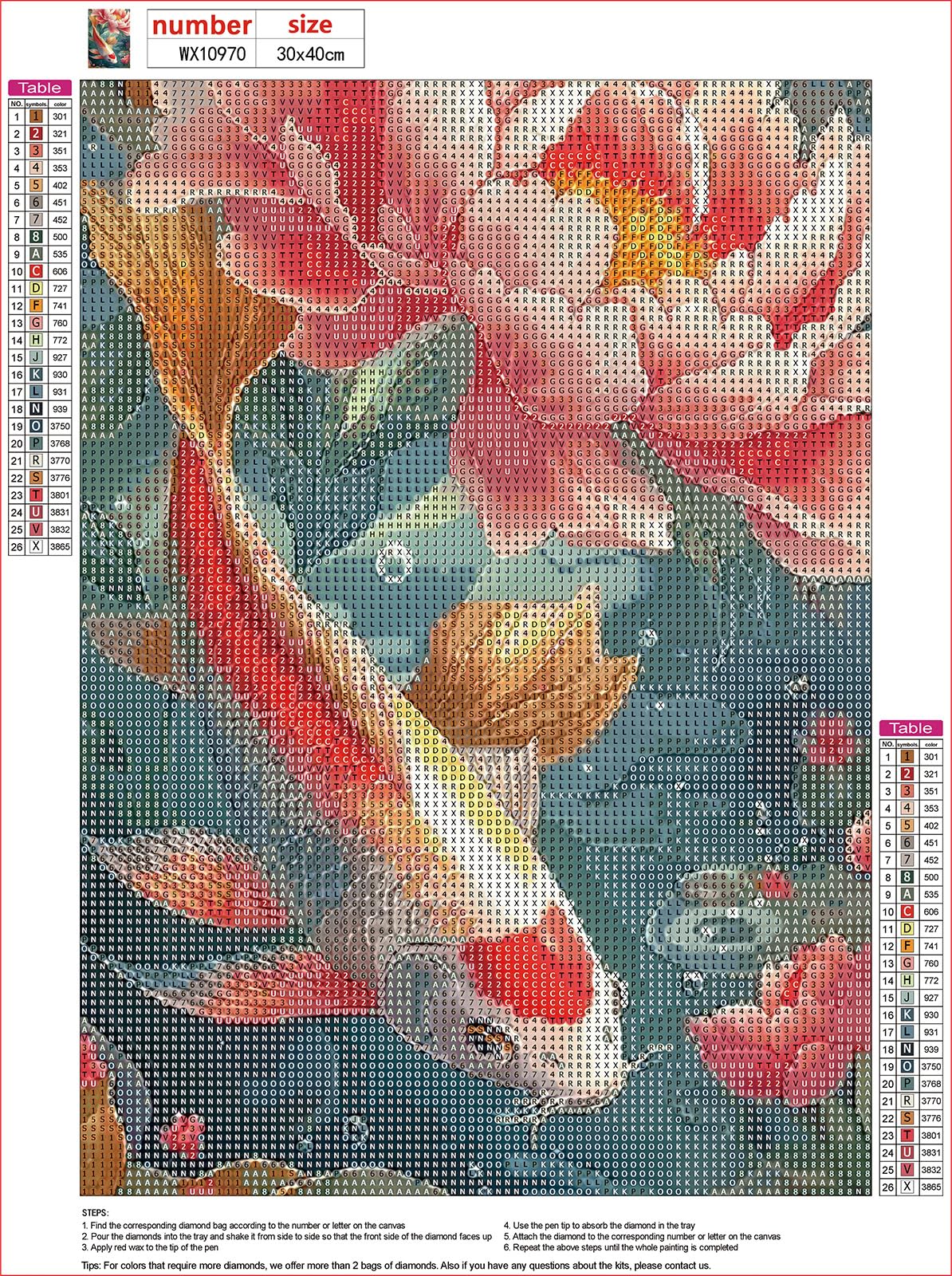 MXJSUA Koi Fish DIY Diamond Painting by Number Kits for Adults, Peony Flower 5D Round Drill Diamond Gem Art Painting Picture Arts Kits Craft for Home Wall Decor 12x16 Inch MXJSUA