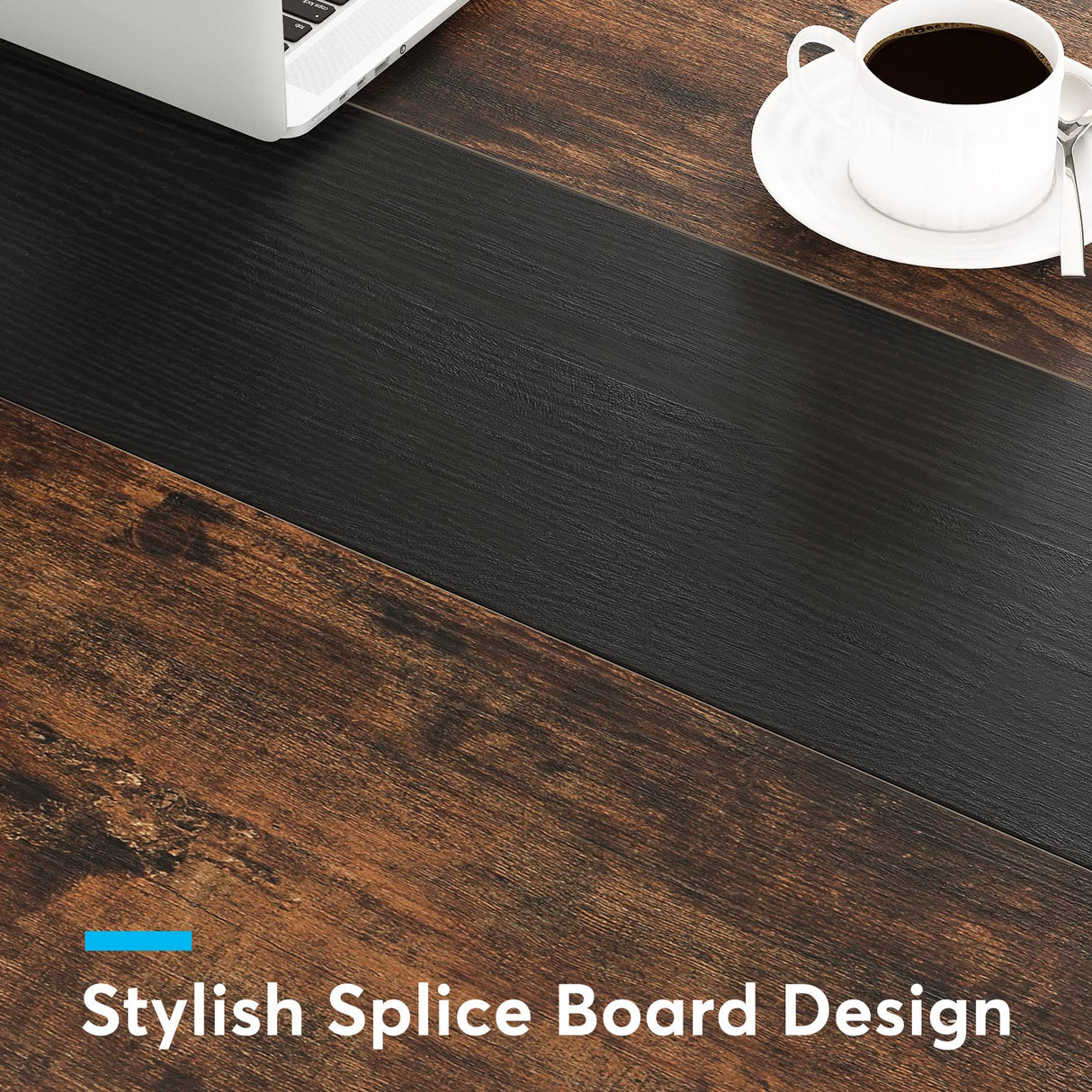 Tribesigns 63” Executive Desk, Large Office Computer Desk with Thicken Frame, Modern Simple Workstation Business Furniture for Home Office, Vintage Brown/Black Tribesigns