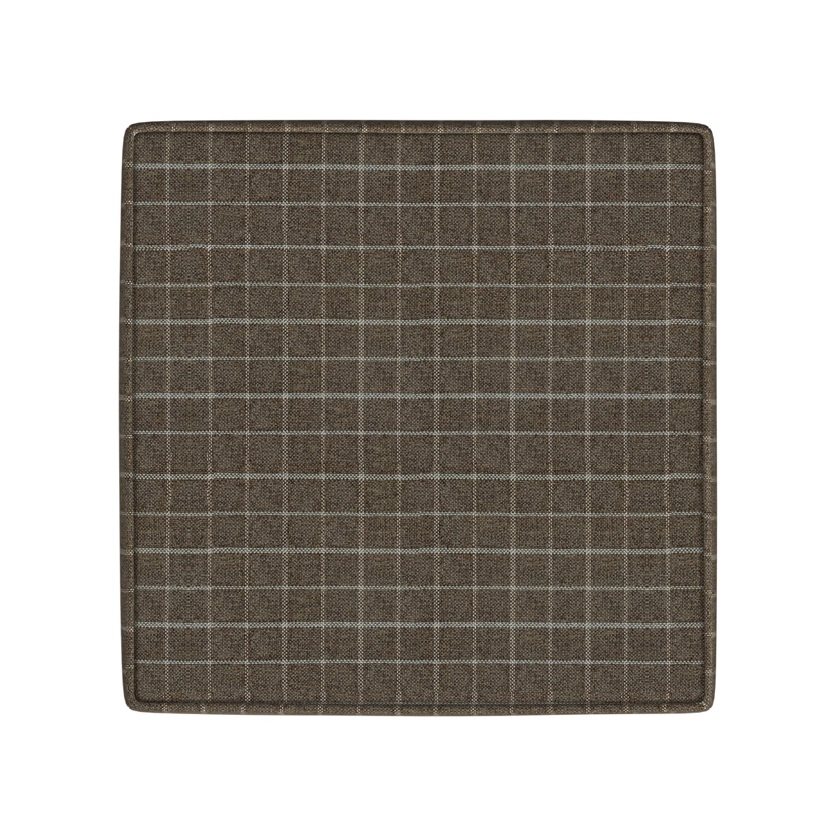 Homepop Home Decor Classic Square Storage Ottoman with Lift Off Lid | Ottoman with Storage for Living Room & Bedroom, Brown Window Pane Fabric HomePop