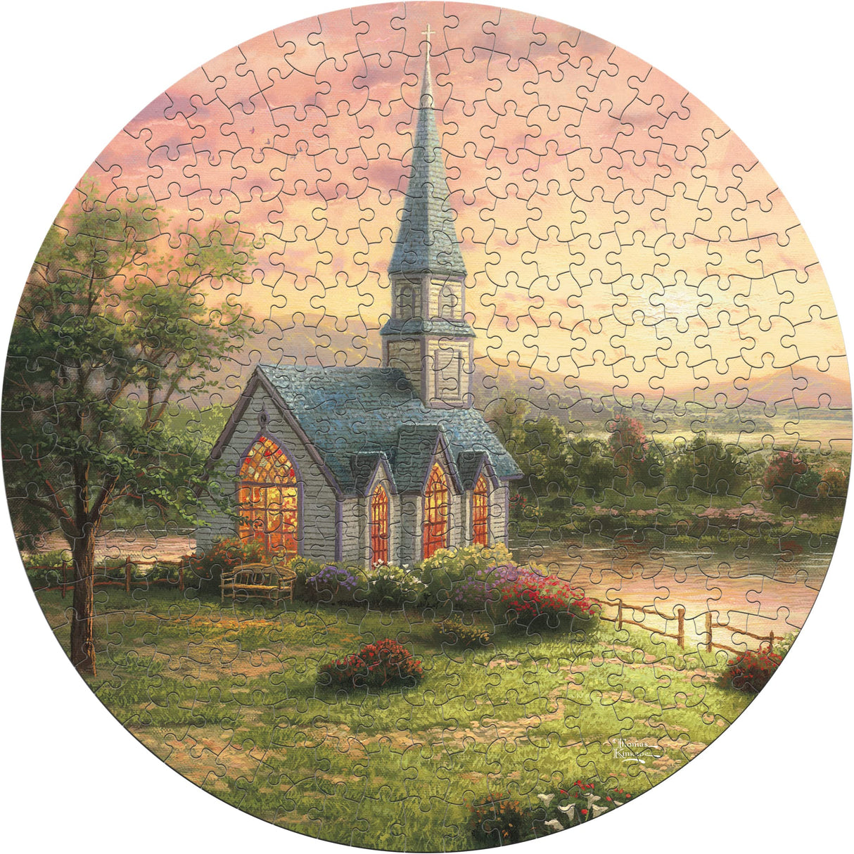 Ceaco - 8 in 1 Multipack - Thomas Kinkade - (2) Round 300 Piece, (4) 550 Piece, (1) 750 Piece (1) 1000 Piece Jigsaw Puzzles Ceaco