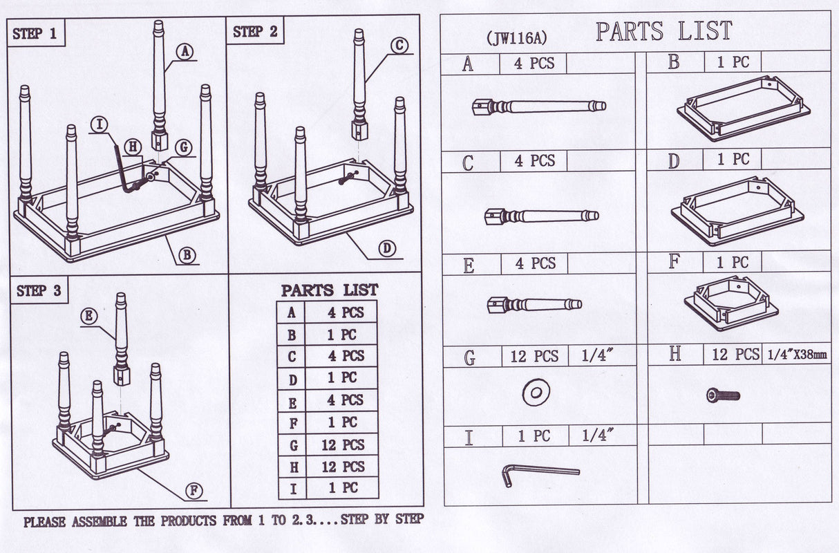 Frenchi Furniture 3 Piece Nesting Table Set Frenchi Furniture